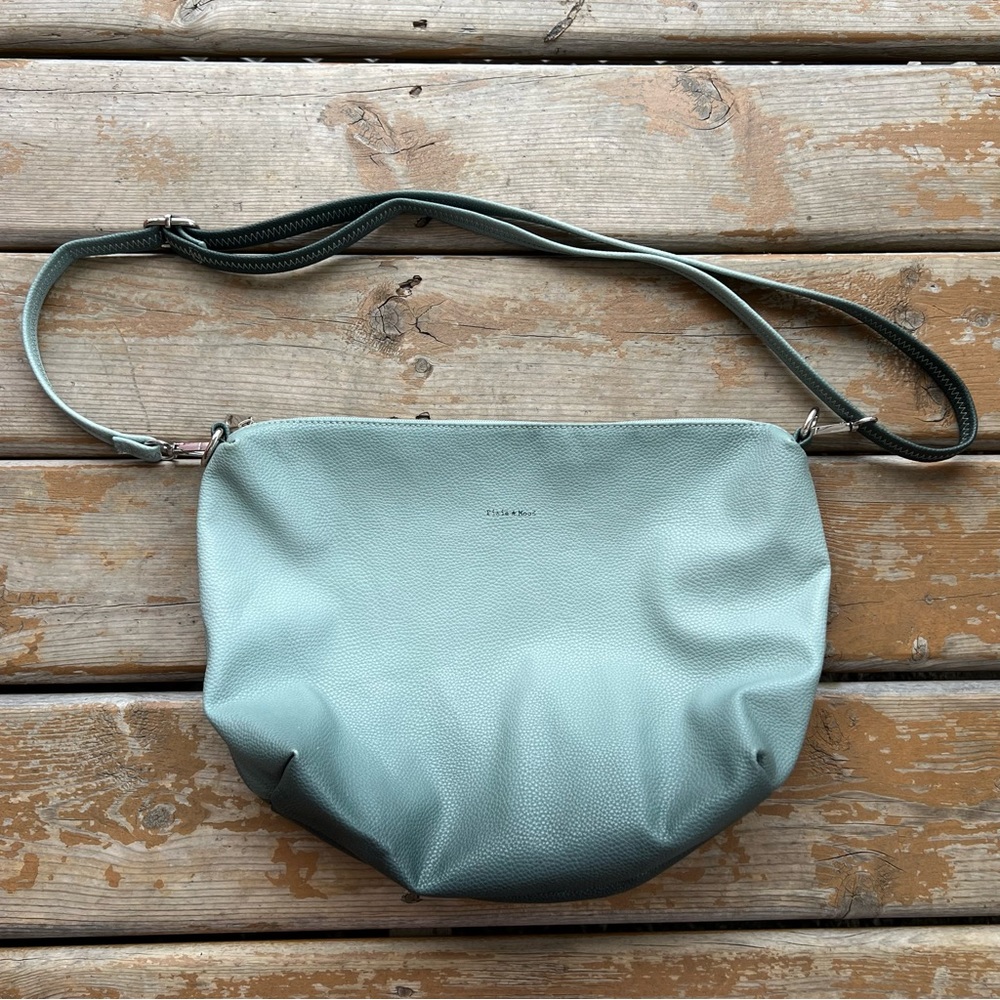 Pixie Mood Sage Green Crossbody Purse with Purple Inner